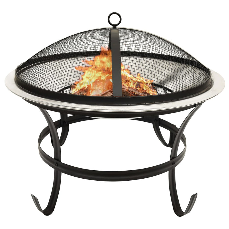 Load image into Gallery viewer, VidaXL Vuurplaats en barbecue 2-in-1 met pook 56x56x49 cm rvs
