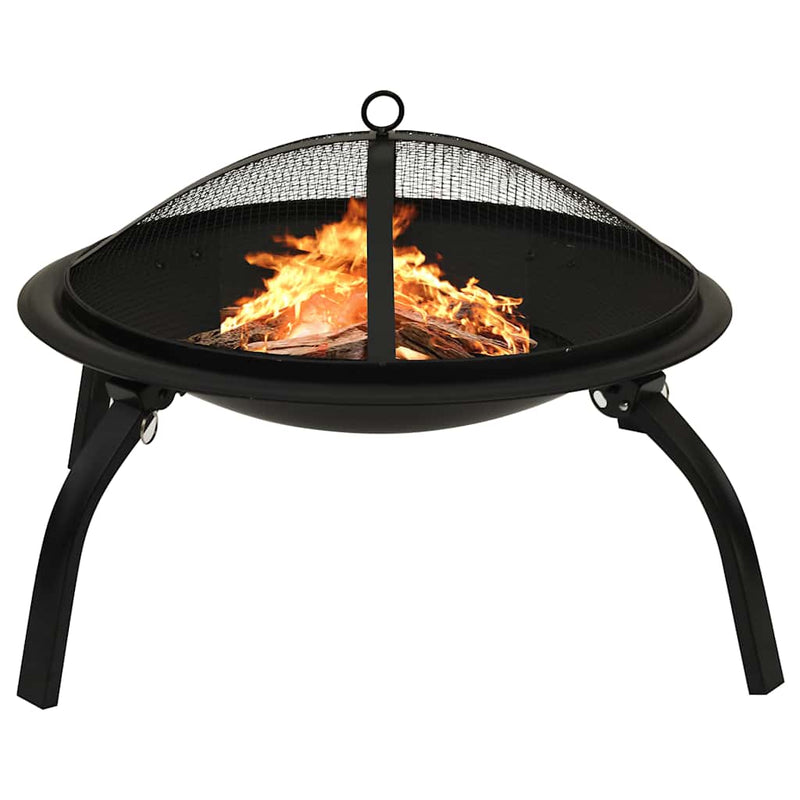 Load image into Gallery viewer, Vidaxl vuurschaal en barbecue 2-in-1 met pook 56x56x49 cm staal
