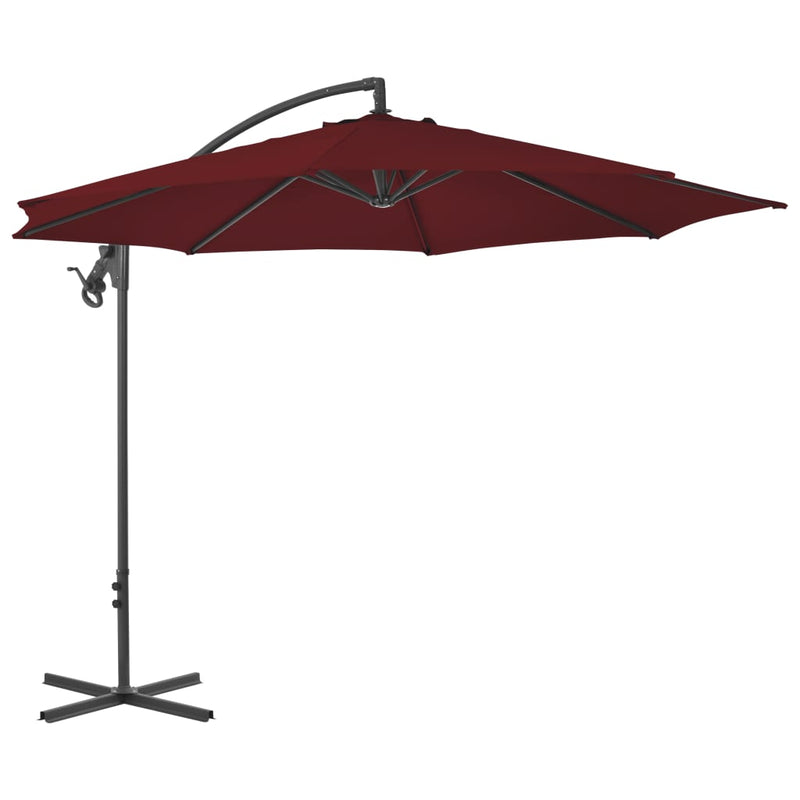 Load image into Gallery viewer, Vidaxl zweefparasol met stalen paal 300 cm bordeauxrood
