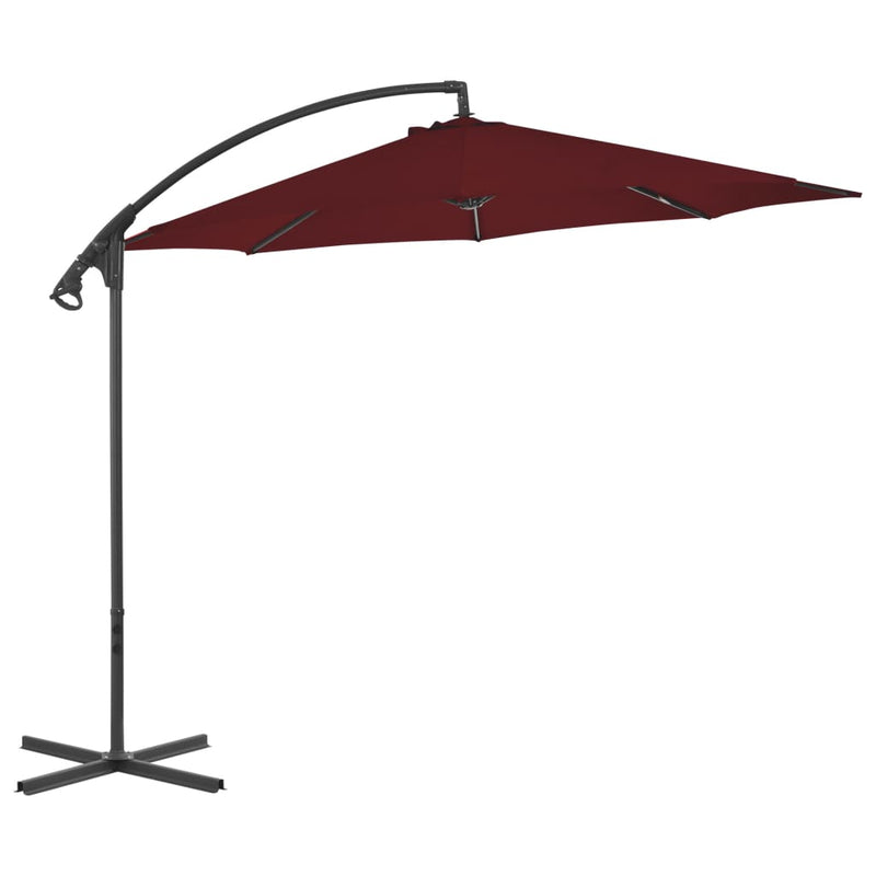 Load image into Gallery viewer, Vidaxl zweefparasol met stalen paal 300 cm bordeauxrood
