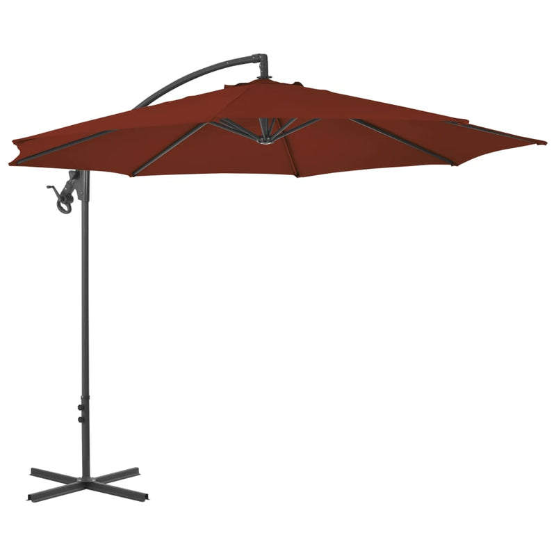 Load image into Gallery viewer, Vidaxl zweefparasol met stalen paal 300 cm terracottakleurig
