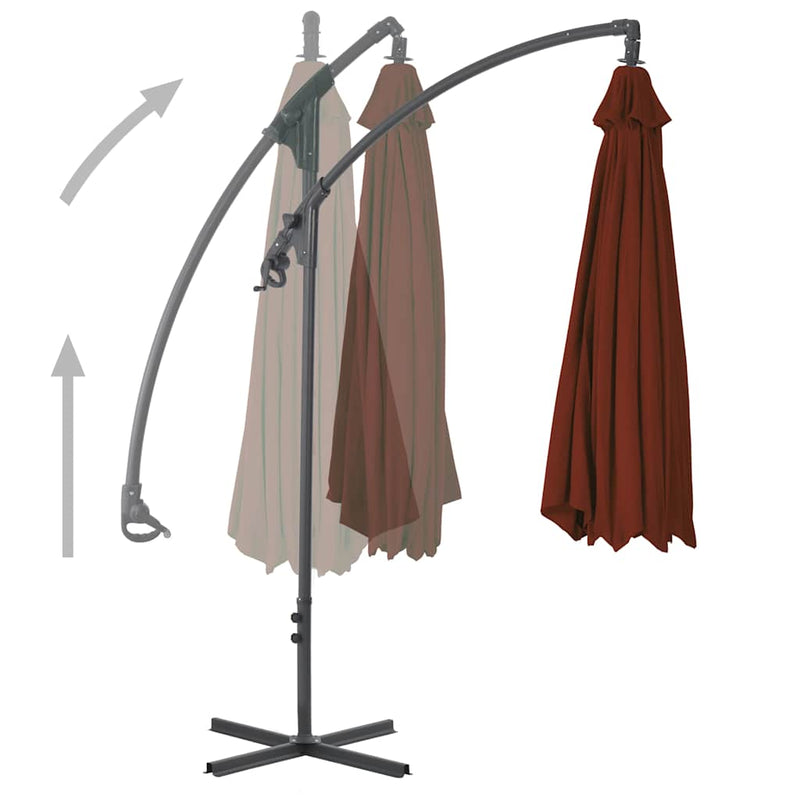 Chargez l'image dans la visionneuse de la galerie, Vidaxl zweefparasol met stalen paal 250x250 cm terracottakleurig
