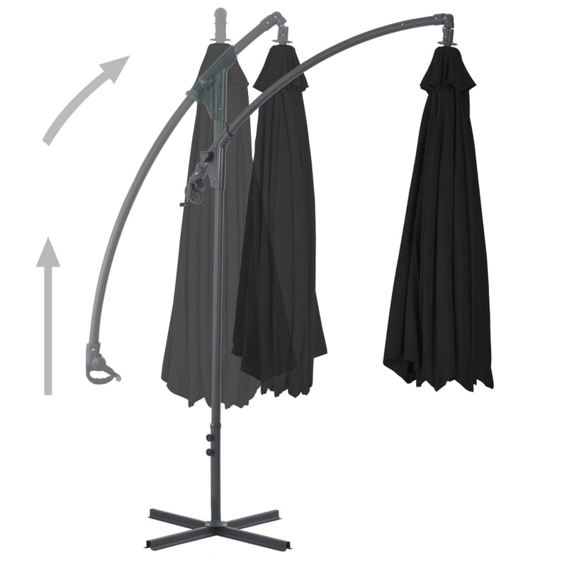 Load image into Gallery viewer, VidaXL Zweefparasol met stalen paal 250x250 cm zwart
