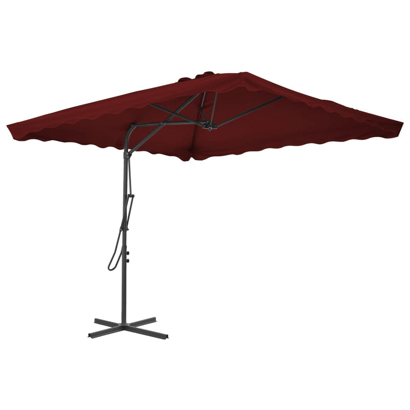Load image into Gallery viewer, Vidaxl parasol met stalen paal 250x250x230 cm bordeauxrood
