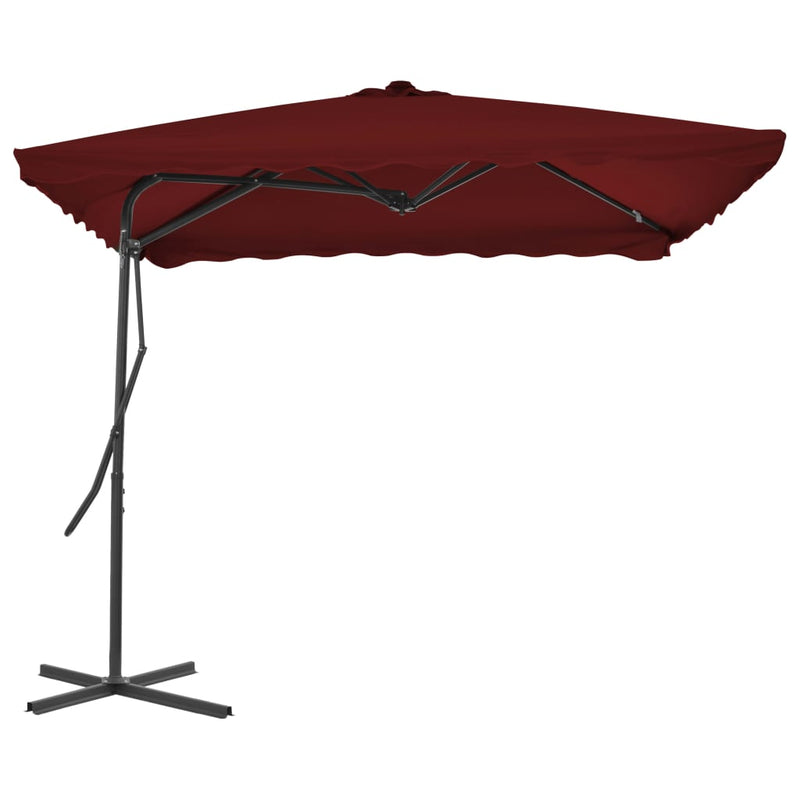 Load image into Gallery viewer, Vidaxl parasol met stalen paal 250x250x230 cm bordeauxrood
