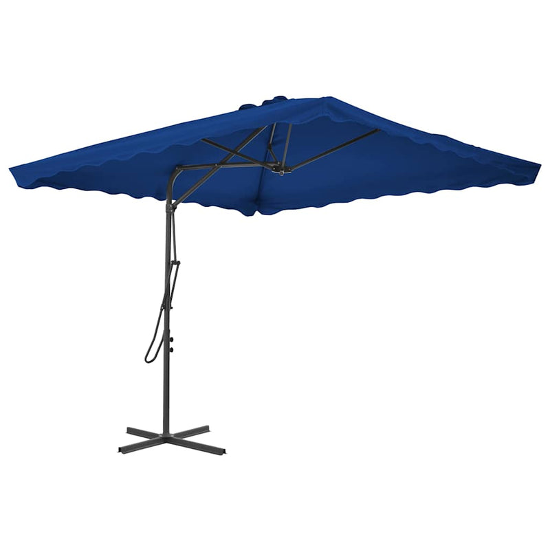 ギャラリービューアに画像をロードする, Vidaxl parasol met stalen paal 250x250x230 cm blauw
