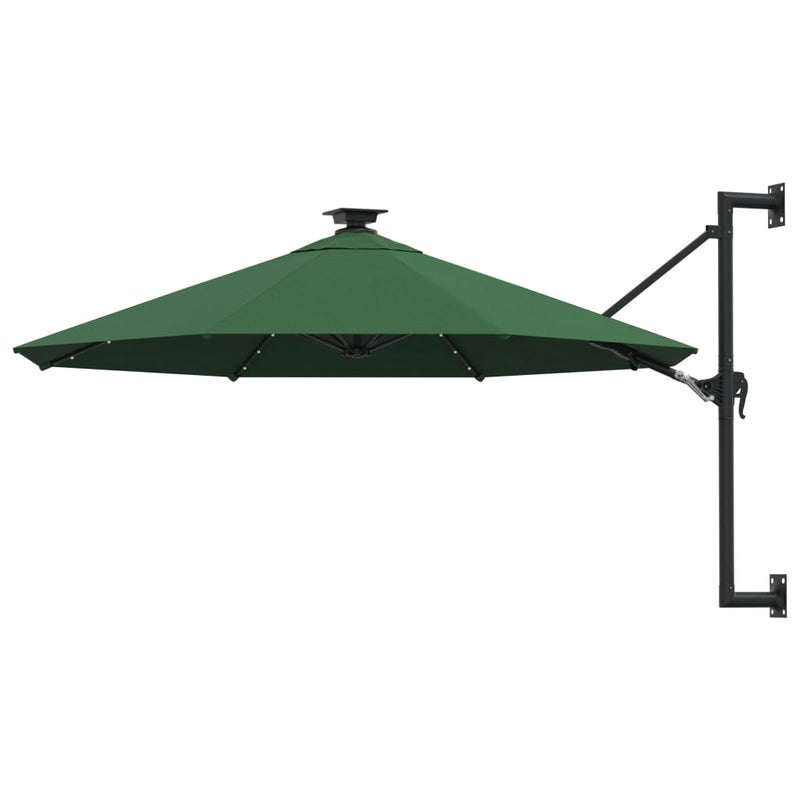 Load image into Gallery viewer, Vidaxl wandparasol met led's 300 cm groen
