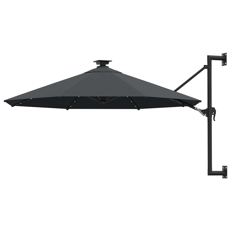 Load image into Gallery viewer, Vidaxl wandparasol met led's 300 cm antracietkleurig
