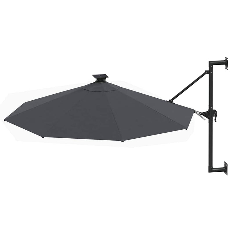Load image into Gallery viewer, Vidaxl wandparasol met led's 300 cm antracietkleurig
