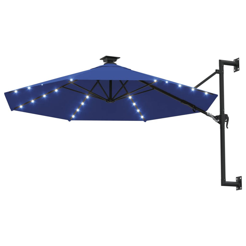 Load image into Gallery viewer, Vidaxl wandparasol met led's 300 cm blauw
