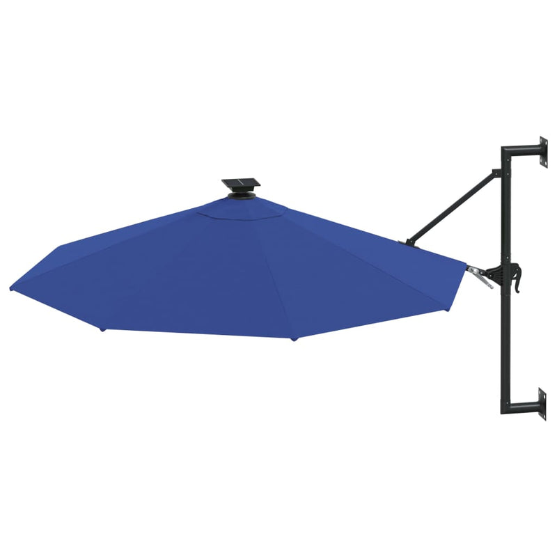 Load image into Gallery viewer, Vidaxl wandparasol met led's 300 cm blauw
