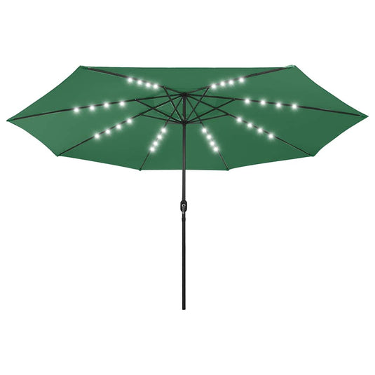 Vidaxl parasol met led-verlichting 400 cm groen