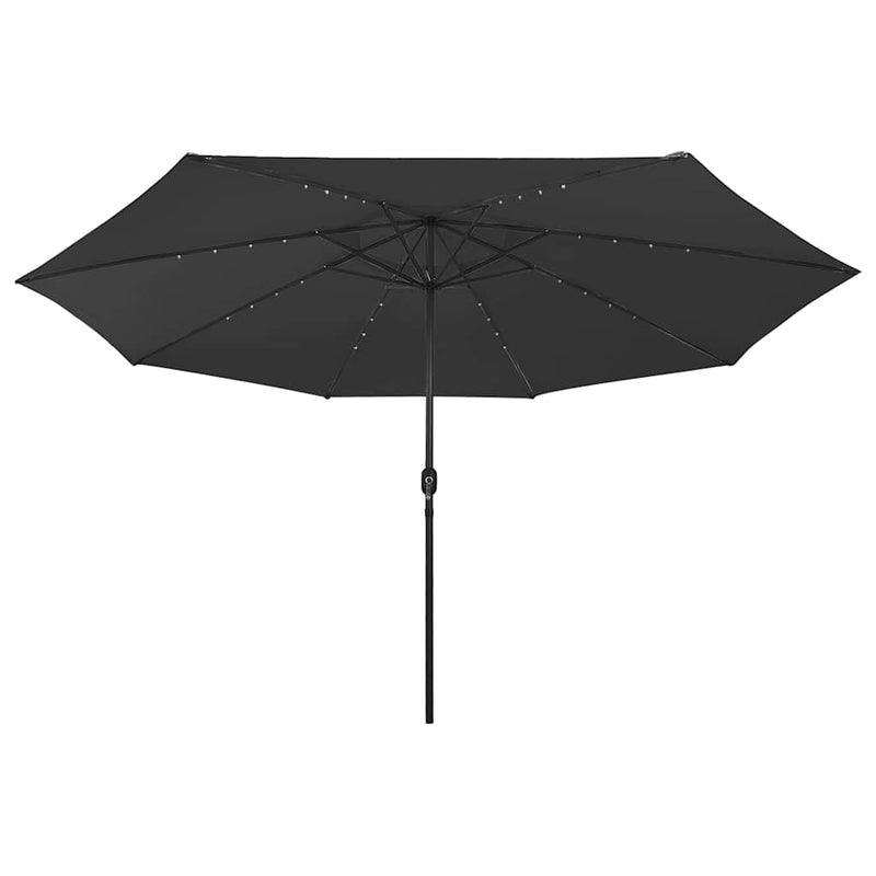 Load image into Gallery viewer, VidaXL Parasol met LED-verlichting en metalen paal 400 cm zwart
