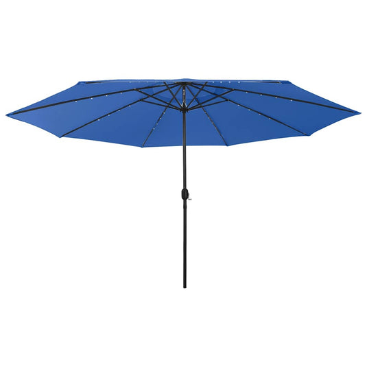 Vidaxl parasol met led-verlichting 400 cm azuurblauw