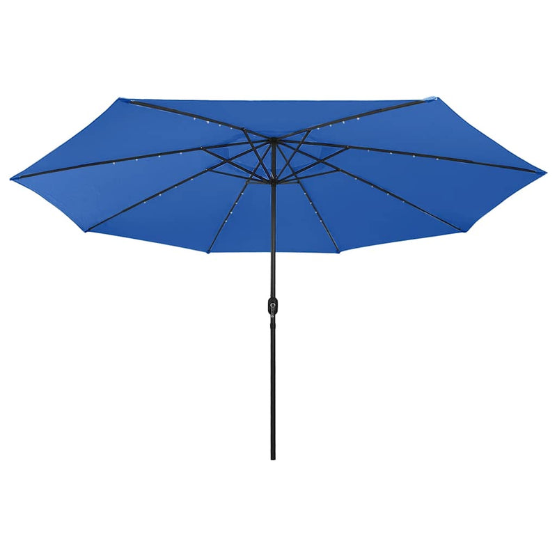Load image into Gallery viewer, VidaXL Parasol met LED-verlichting en metalen paal 400 cm azuurblauw
