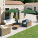 Vidaxl parasol dubbel met stalen paal 600x300 cm groen