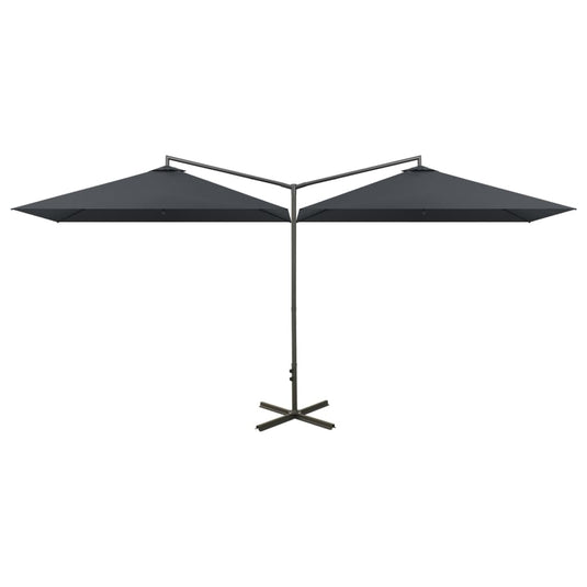 Vidaxl parasol dubbel met stalen paal 600x300 cm antracietkleurig