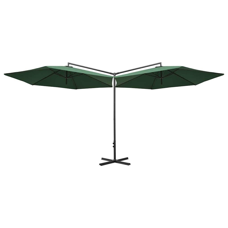 Load image into Gallery viewer, Vidaxl parasol dubbel met stalen paal 600 cm groen
