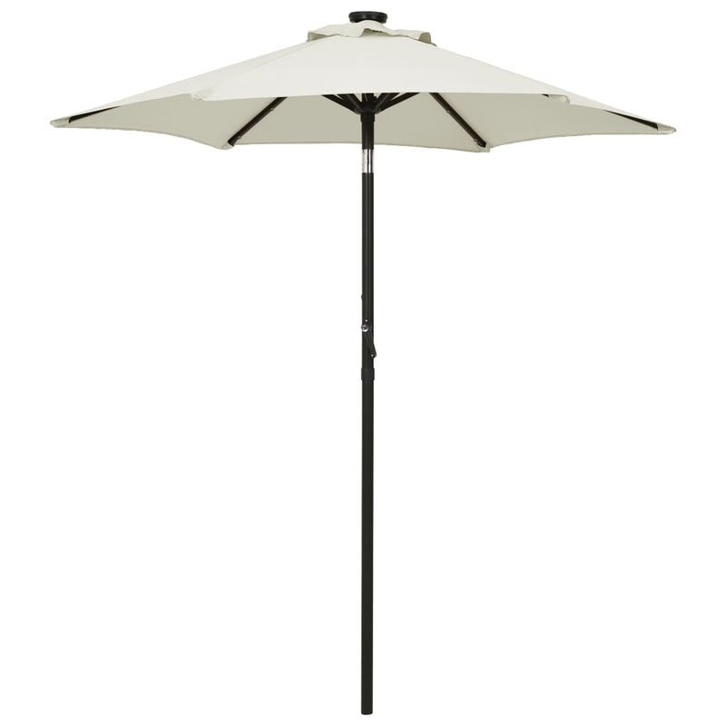 Load image into Gallery viewer, Vidaxl parasol met led-verlichting 200x211 cm aluminium zandkleurig
