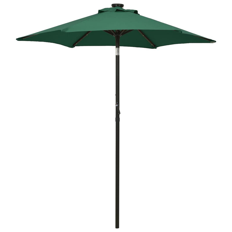 Load image into Gallery viewer, Vidaxl parasol met led-verlichting 200x211 cm aluminium groen
