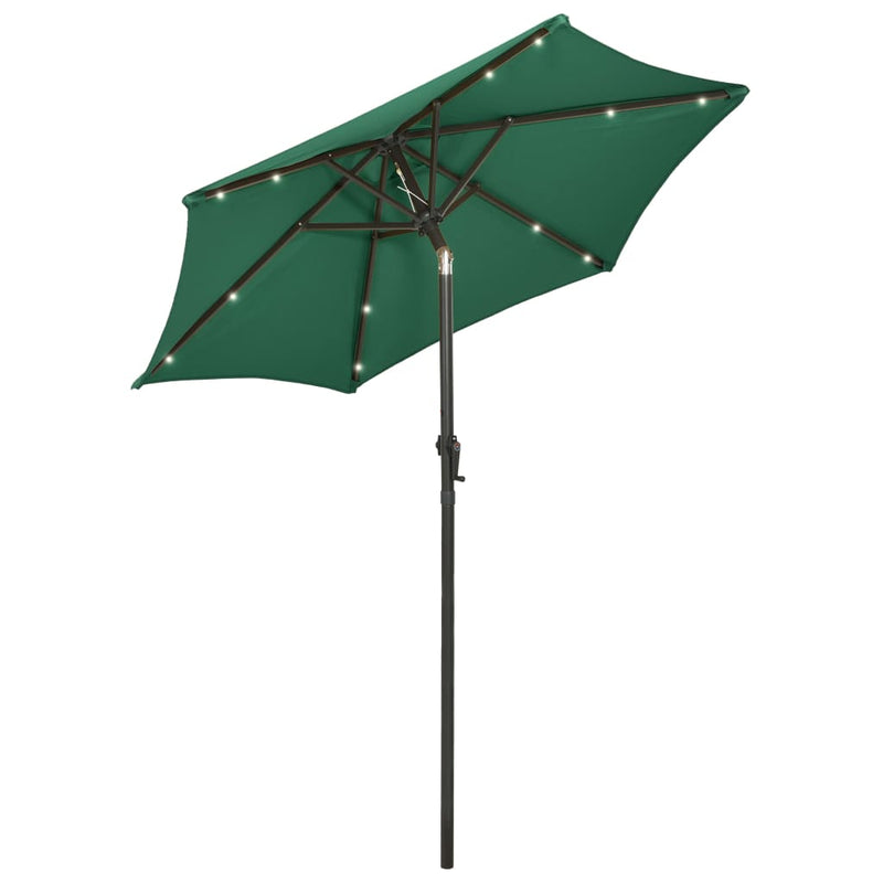 Load image into Gallery viewer, Vidaxl parasol met led-verlichting 200x211 cm aluminium groen
