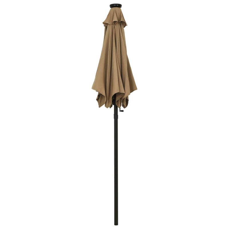 Load image into Gallery viewer, Vidaxl parasol met led-verlichting 200x211 cm aluminium taupe
