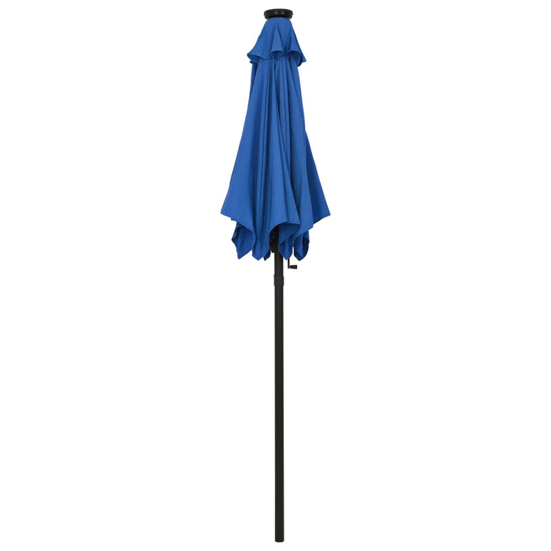 Load image into Gallery viewer, Vidaxl parasol met led-verlichting 200x211 cm aluminium azuurblauw
