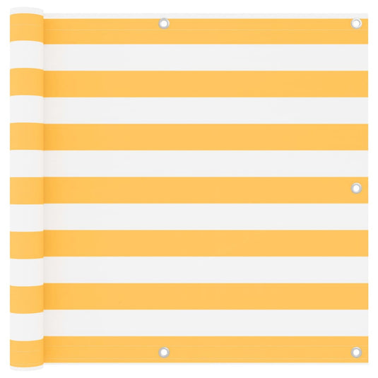 Vidaxl balkonscherm 90x500 cm oxford stof wit en geel