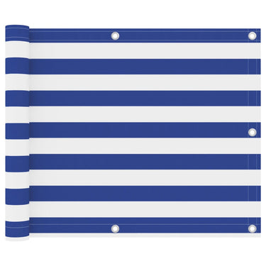 Vidaxl balkonscherm 75x300 cm oxford stof wit en blauw