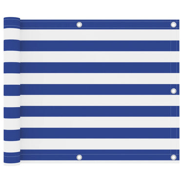 Vidaxl balkonscherm 75x400 cm oxford stof wit en blauw