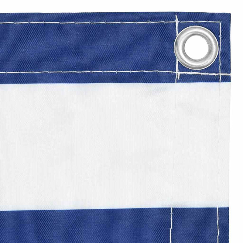 Afbeelding laden in galerijviewer, Vidaxl balkonscherm 75x400 cm oxford stof wit en blauw
