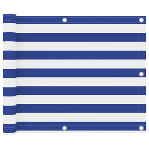 Vidaxl balkonscherm 75x600 cm oxford stof wit en blauw