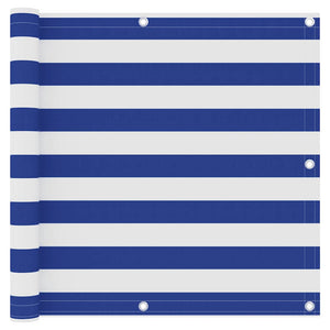 Vidaxl balkonscherm 90x500 cm oxford stof wit en blauw