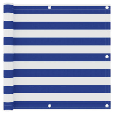 Vidaxl balkonscherm 90x500 cm oxford stof wit en blauw