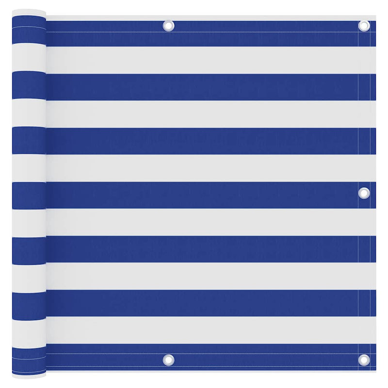 Load image into Gallery viewer, Vidaxl balkonscherm 90x500 cm oxford stof wit en blauw
