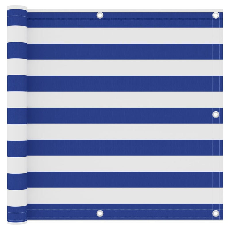 Load image into Gallery viewer, Vidaxl balkonscherm 90x600 cm oxford stof wit en blauw
