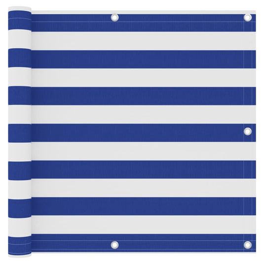 Vidaxl balkonscherm 90x600 cm oxford stof wit en blauw