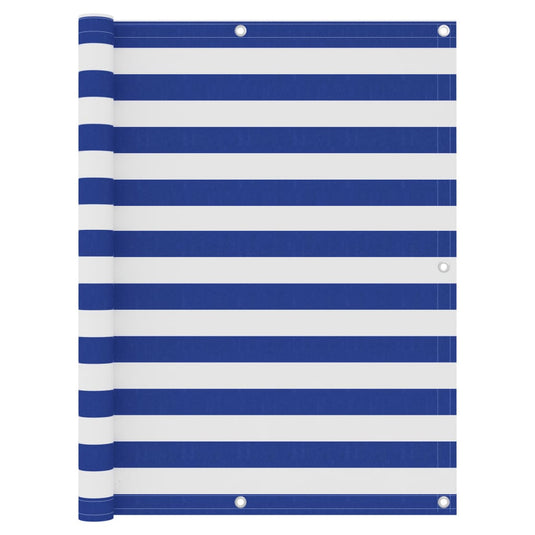 Vidaxl balkonscherm 120x600 cm oxford stof wit en blauw