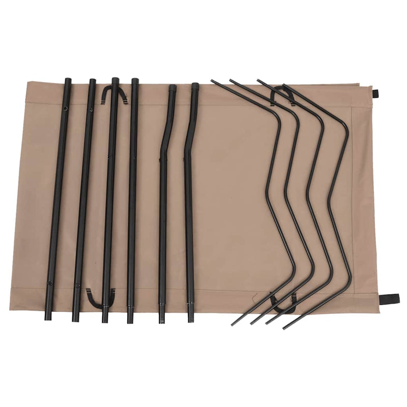 Chargez l'image dans la visionneuse de la galerie, Vidaxl campingbed 180x60x19 cm oxford stof en staal taupe
