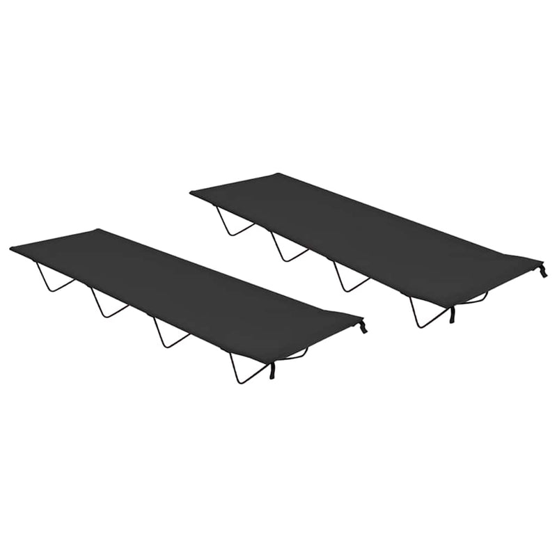 ギャラリービューアに画像をロードする, Vidaxl campingbedden 2 st 180x60x19 cm oxford stof en staal zwart
