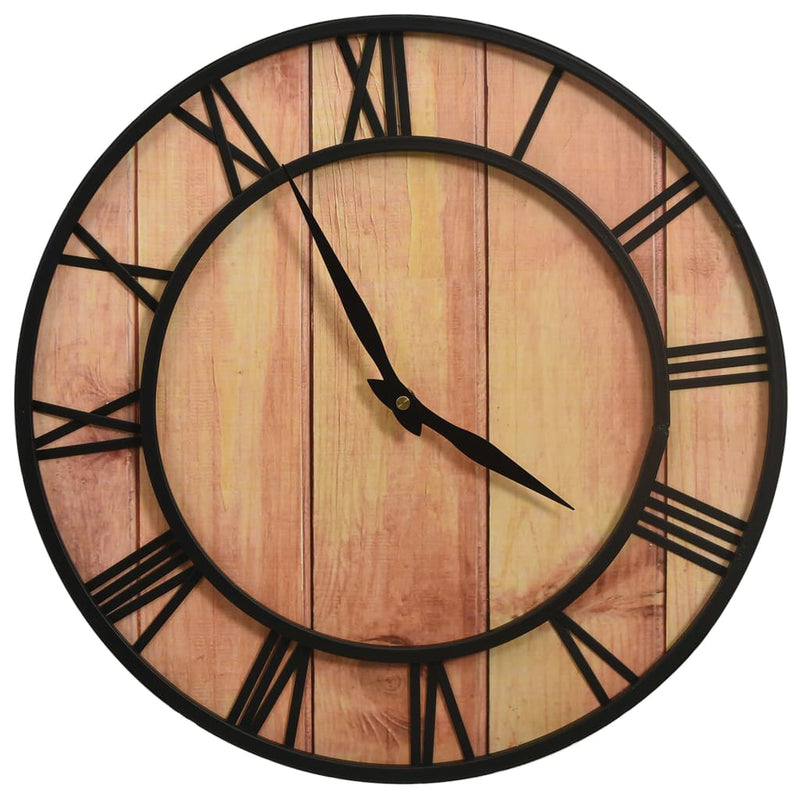 Load image into Gallery viewer, Vidaxl wandklok 39 cm mdf en ijzer bruin en zwart
