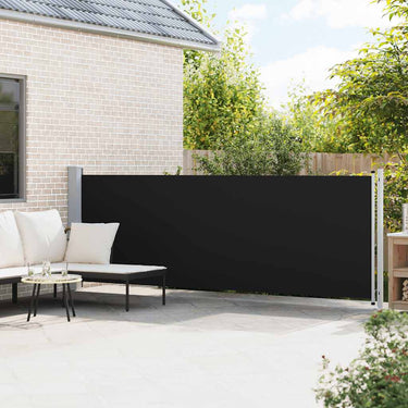 Vidaxl tuinscherm uittrekbaar 140x600 cm zwart
