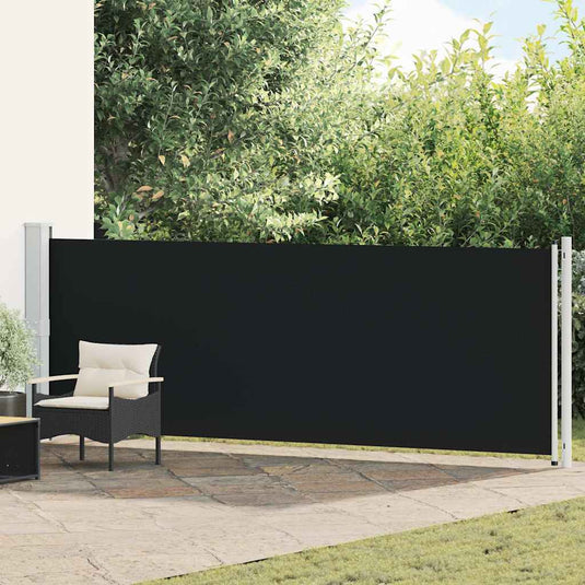 Vidaxl tuinscherm uittrekbaar 140x600 cm zwart