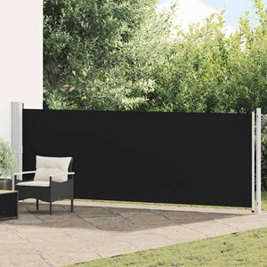 Vidaxl tuinscherm uittrekbaar 140x600 cm zwart