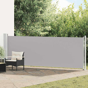 Vidaxl tuinscherm uittrekbaar 140x600 cm grijs