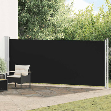 Vidaxl tuinscherm uittrekbaar 600x160 cm zwart
