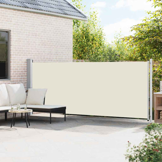 Vidaxl tuinscherm uittrekbaar 600x160 cm crème