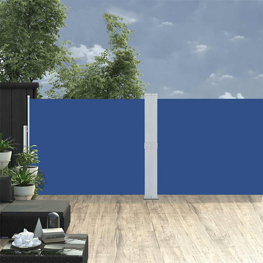 Vidaxl tuinscherm uittrekbaar 140x1200 cm blauw