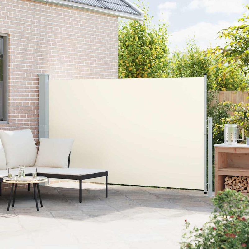 Afbeelding laden in galerijviewer, Vidaxl tuinscherm uittrekbaar 180x314 cm crèmekleurig
