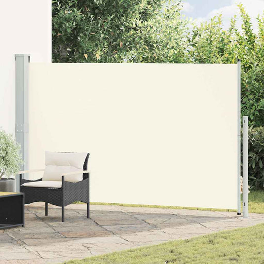 Vidaxl tuinscherm uittrekbaar 180x314 cm crèmekleurig
